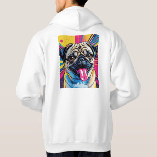 Moletom com desenho de pug em pop art 01 パーカ