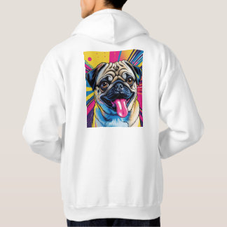 Moletom com desenho de pug em pop art 01 パーカ