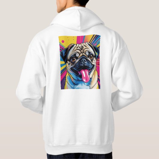 Moletom com desenho de pug em pop art 01 パーカ (裏面)