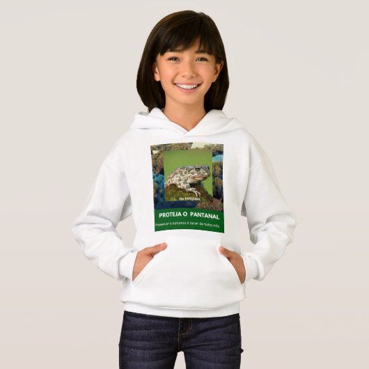Moletom Infantil Feminino com Capuz Via Pantanal (正面フル)