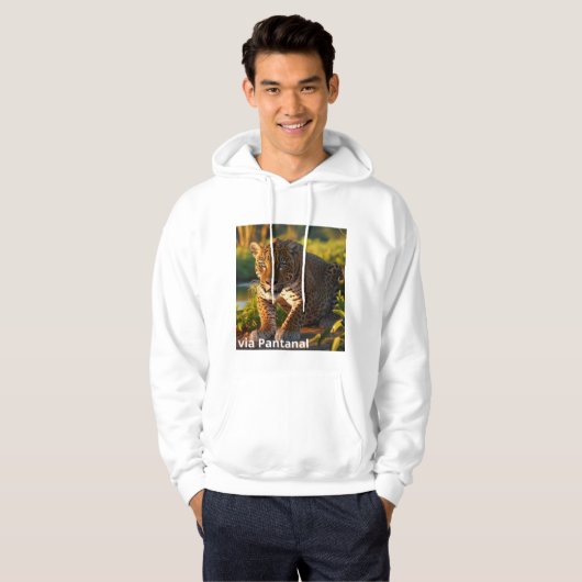 Moletom Masculino Básico com Capuz Onça Pintada パーカ (正面フル)