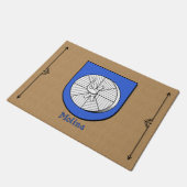 Molina Historical Shield on Burlap Pattern ドアマット (アングル)