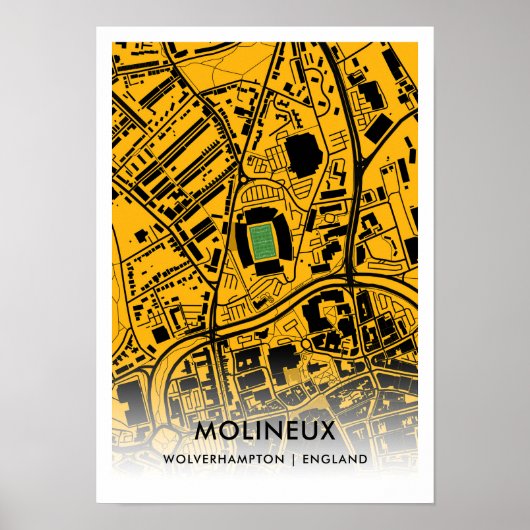 Molineux Stadiumのマップ – Wolverhampton Wandeers FC ポスター (正面)