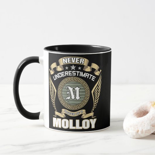 MOLLOYの力を決して過小評価するな マグカップ (ドーナツ)