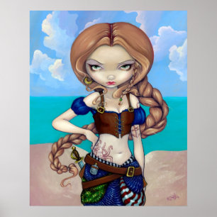 MollyモーガンArt Print -海賊女の子大尉 ポスター
