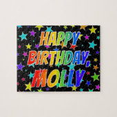 「MOLLY」名、おもしろい「ハッピーバースデー」 ジグソーパズル (横)