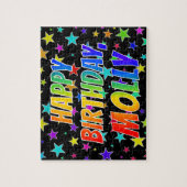 「MOLLY」名、おもしろい「ハッピーバースデー」 ジグソーパズル (縦)