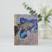 Molly Fish mixed media collage Postcard ポストカード (スタンド正面)