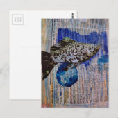 Molly Fish mixed media collage Postcard ポストカード (正面/裏面)