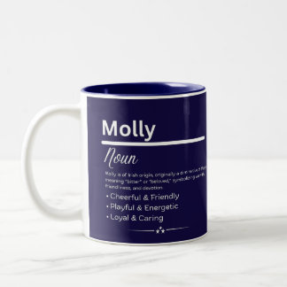 Molly, Girl Personalized Name Definition Mug ツートーンマグカップ