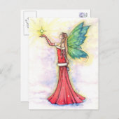 Molly Harrisonによるクリスマスフェアリーのはがき シーズンポストカード (正面/裏面)