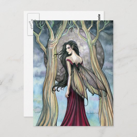 Molly Harrisonによるゴシック様式のナイトフェアリー葉書 ポストカード (正面/裏面)