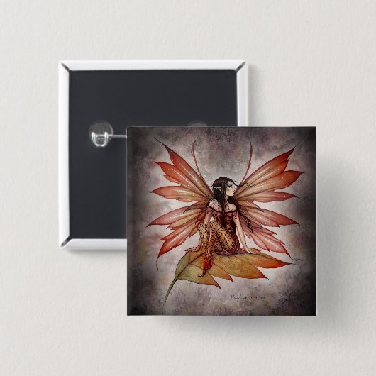 Molly Harrisonによるゴシック様式の秋の妖精ボタン 缶バッジ (正面&裏面)
