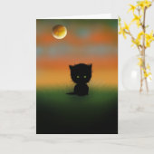 Molly Harrisonによるハロウィンの子猫カード カード (黄色い花)