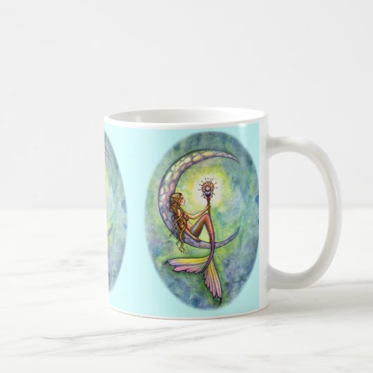 Molly Harrisonによる人魚の月のマグカップ コーヒーマグカップ (右)