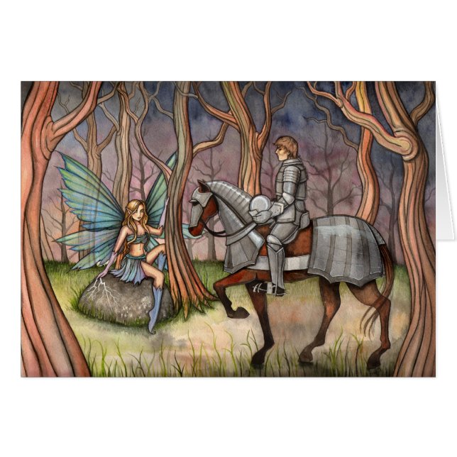 Molly Harrisonによる妖精と騎士のカード (正面横)