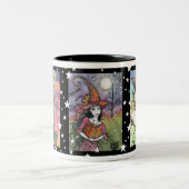 Molly Harrisonによる魔女猫のハロウィンマグ ツートーンマグカップ (中央)