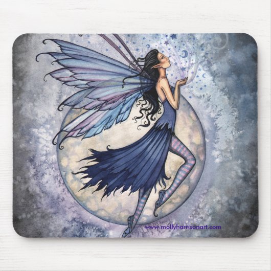 Molly Harrison の Fantasy Art Mousepad - ミッドナイトブルー マウスパッド (正面)