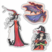 Molly Harrison ハロウィン 魔女と吸血鬼 シール (正面)