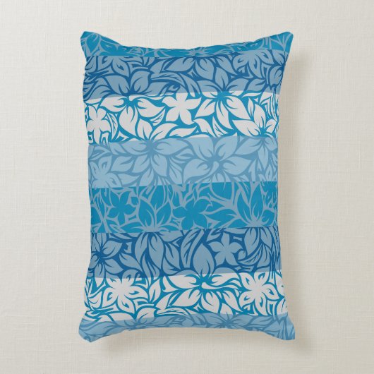 Moloaa湾のハワイのハイビスカスのストライプのなリバーシブル アクセントクッション (正面(垂直))