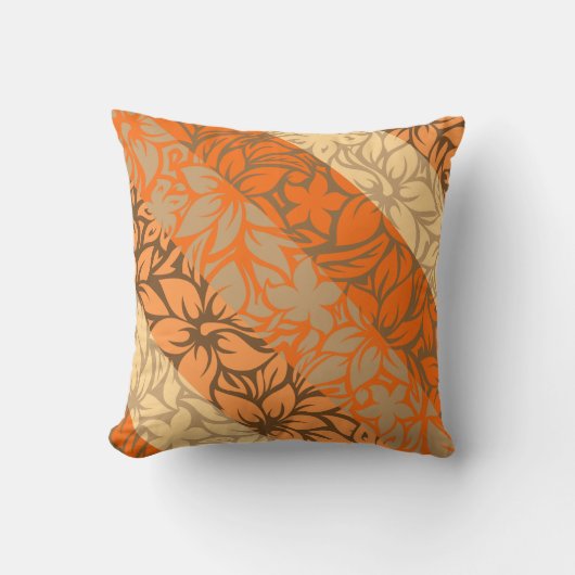 Moloaa湾のハワイのハイビスカスのストライプのな枕 クッション (正面)