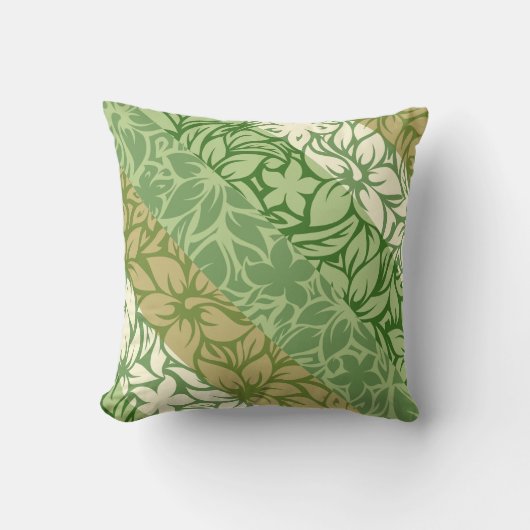 Moloaa湾のハワイのハイビスカスのストライプのな枕 クッション (正面)