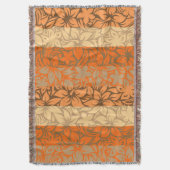 Moloaa湾のハワイのハイビスカスのストライプのな毛布 スローブランケット (正面縦)