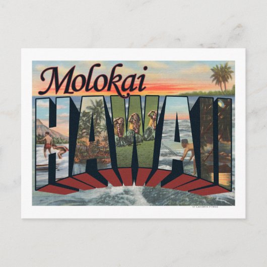 Molokai, Hawaii – ラージレターシーン ポストカード (正面)
