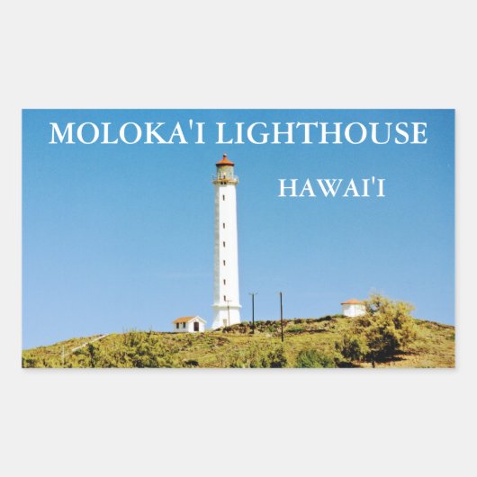 Moloka'i Light house, Hawai'i Stickers 長方形シール (正面)