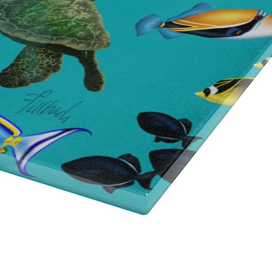 Molokiniの入江のハワイの熱帯魚のウミガメ カッティングボード (角)