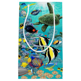 Molokiniの入江のハワイの熱帯魚のウミガメ スモールペーパーバッグ