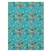 Molokiniの入江のハワイの熱帯魚のウミガメ テーブルクロス (正面)