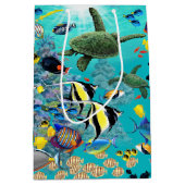 Molokiniの入江のハワイの熱帯魚のウミガメ ミディアムペーパーバッグ (正面)