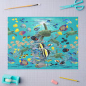 Molokiniの入江のハワイの熱帯魚のウミガメ 薄葉紙 (クラフト)