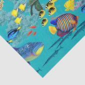 Molokiniの入江のハワイの熱帯魚のウミガメ 薄葉紙 (詳細)