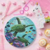 Molokiniの入江の熱帯ハワイのウミガメ ペーパープレート (パーティー)