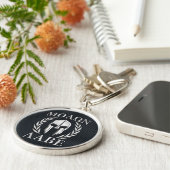 Molon Labeのクロムはグリルのスパルタ式のヘルメットを好みます キーホルダー (側面)