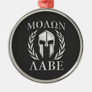 Molon Labeのクロムスタイルのスパルタ式の装甲カーボン繊維 メタルオーナメント