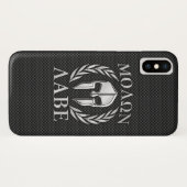 Molon Labeのクロムスタイルのスパルタ式の装甲カーボン繊維 Case-Mate iPhoneケース (裏面(横))