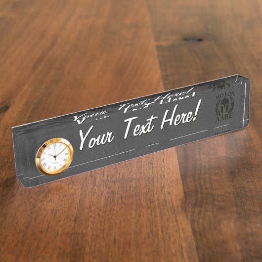 Molon Labeのスパルタ式の戦士の月桂樹 デスクネームプレート (側面)