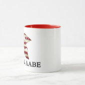 Molon Labe 11ozの陶磁器のマグ、赤いハンドル マグカップ (中央)