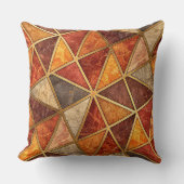 Molten Amber and Crimson Geometric - Marble Mosaic クッション (正面)
