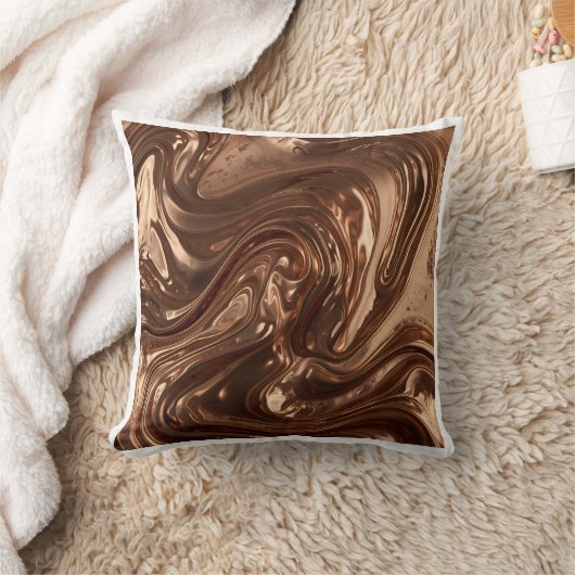 Molten Bronze Contour Abstract Art クッション (ブランケット)