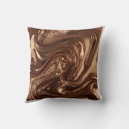 Molten Bronze Contour Abstract Art クッション (裏面)