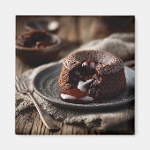 Molten Chocolate Lava Dessert Art マグネット (正面)