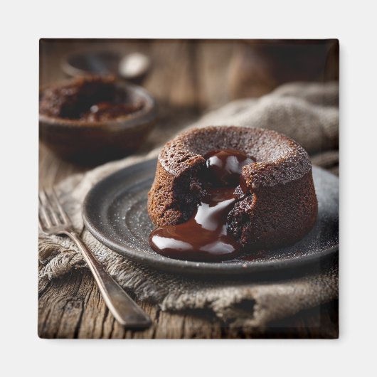 Molten Chocolate Lava Dessert Art マグネット (正面)