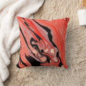 Molten Crimson & Black Fluid クッション (ブランケット)