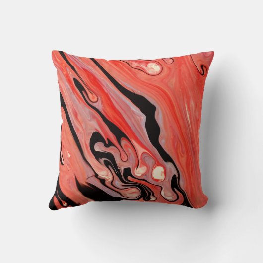 Molten Crimson & Black Fluid クッション (裏面)