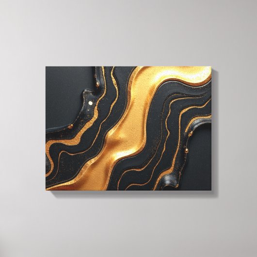 Molten Gold Drift – Luxe 16x12 Fluid Abstract キャンバスプリント (正面)