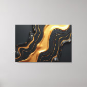 Molten Gold Drift – Luxe 36x24 Fluid Abstract キャンバスプリント (正面)